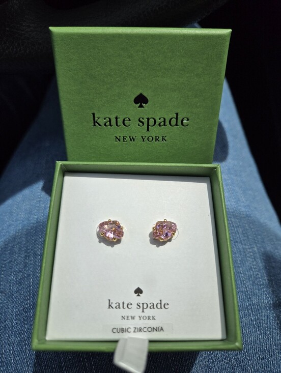 kate spade Jewelry - kate spade Gold-Tone Pink Cubic Zirconia Stud Earrings NWT